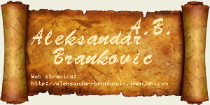 Aleksandar Branković vizit kartica